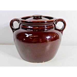 Vintage 6" tall Pottery Brown Glazed McCoy Bean Pot in very good condition